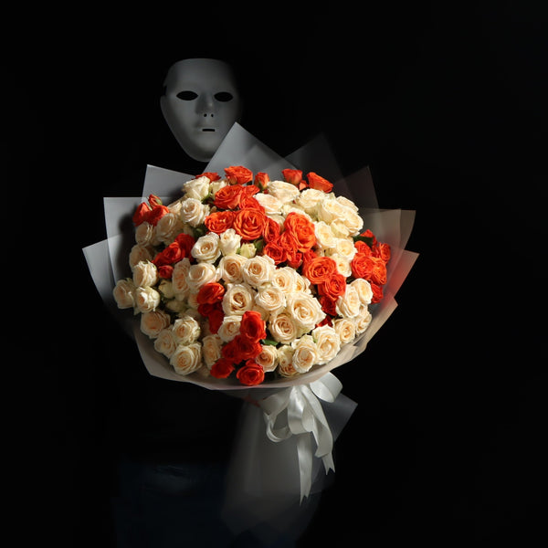 Mix Peach & Orange Spray Rose Bouquet