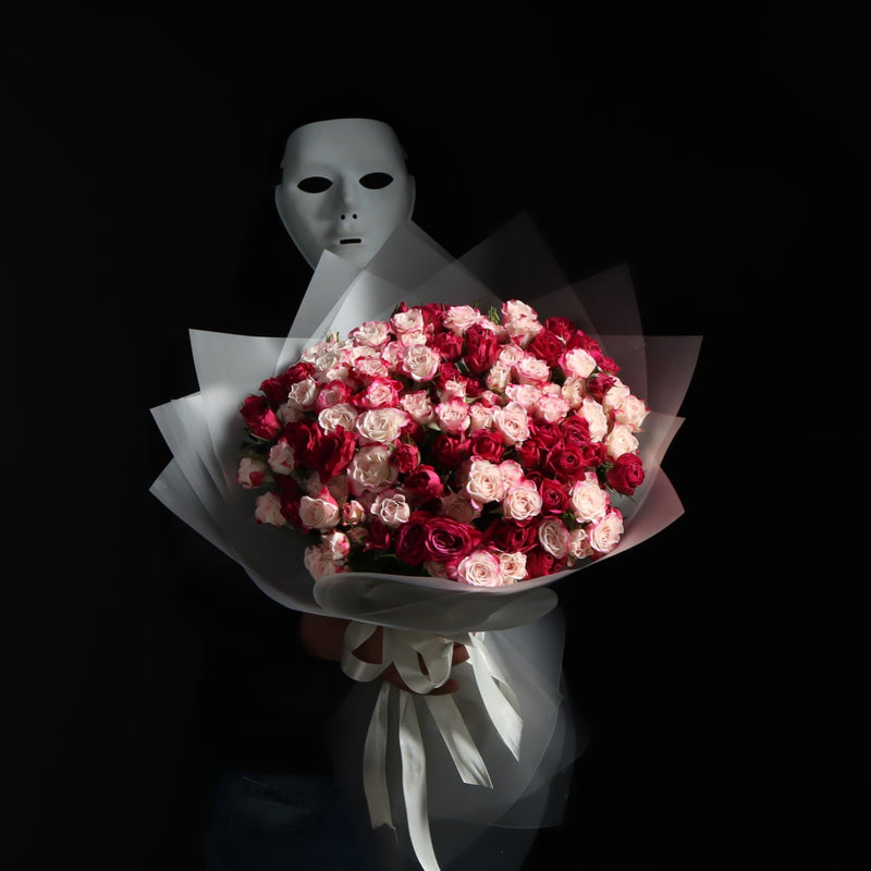 Fuchsia & Light Pink Spray Roses Bouquet