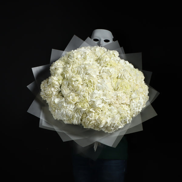 24 White Hydrangeas Bouquet