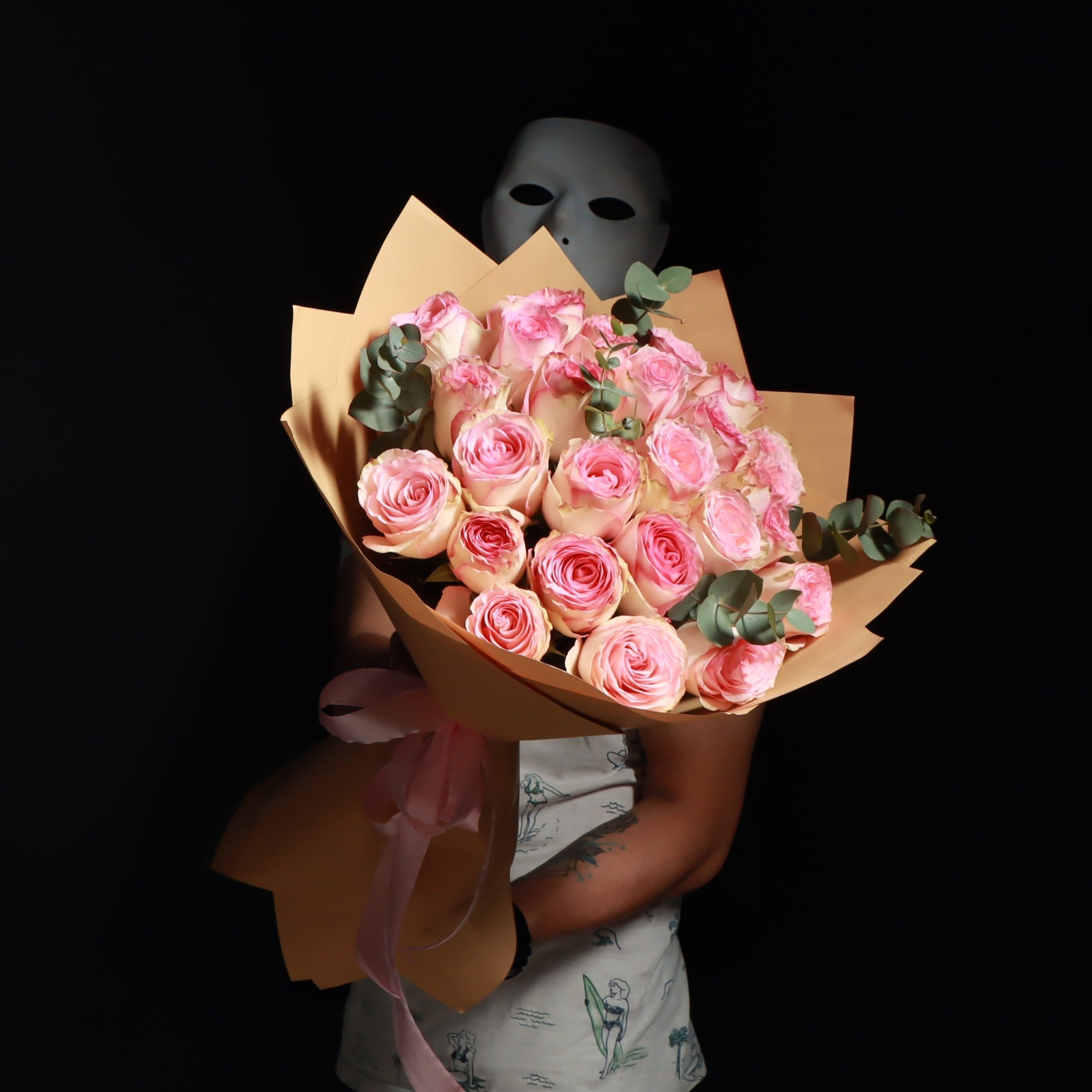 Pink Roses, Eucalyptus Bouquet Main image