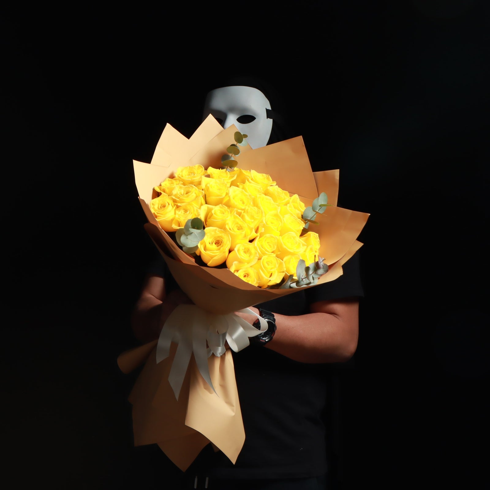 30 Yellow Rose Eucalyptus Bouquet