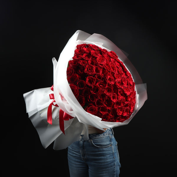 100 Red Roses Bouquet