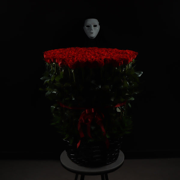 150 Red Roses Basket