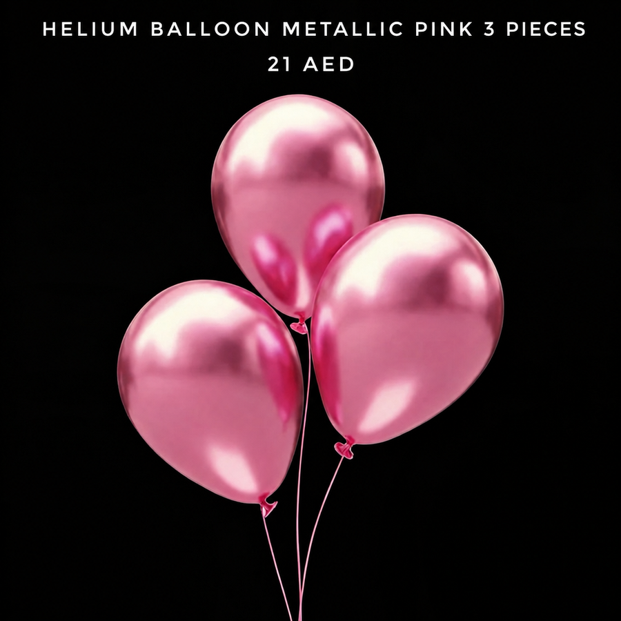 Helium Balloon Metallic Pink 3 Pieces
