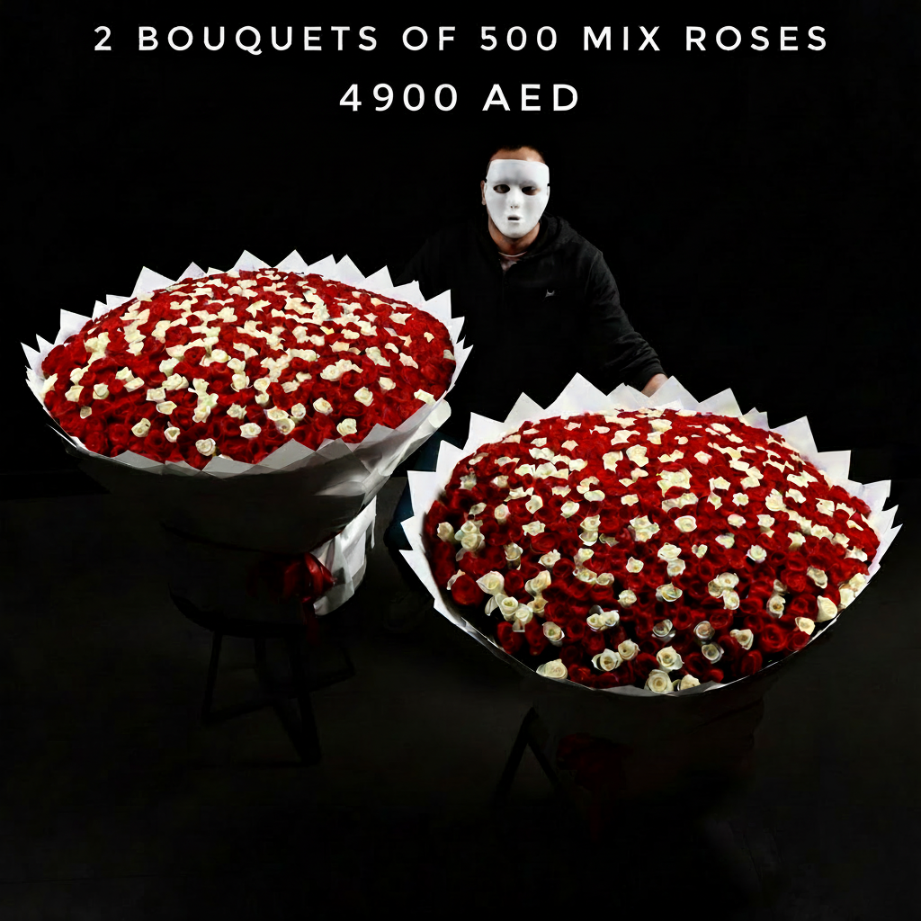 2 Bouquets of 500 Mix Roses Main image