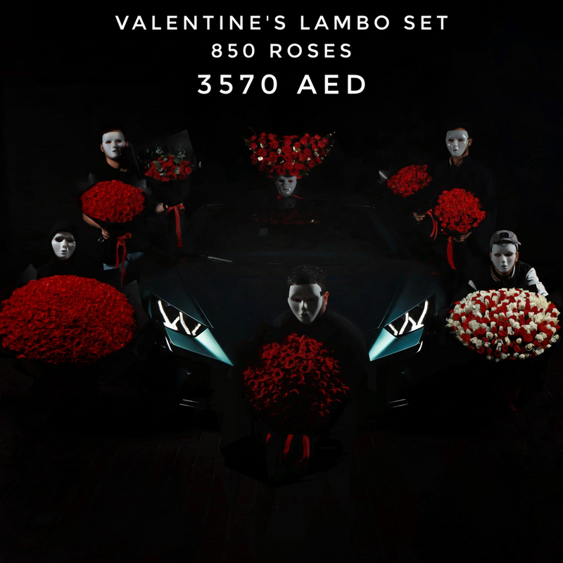 Valentine's Lambo Set 850 Roses - 3570 AED