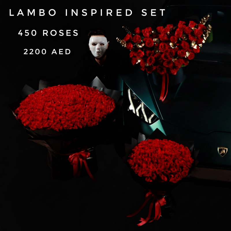 Lambo Inspired Set 450 Red Roses - 2200 AED