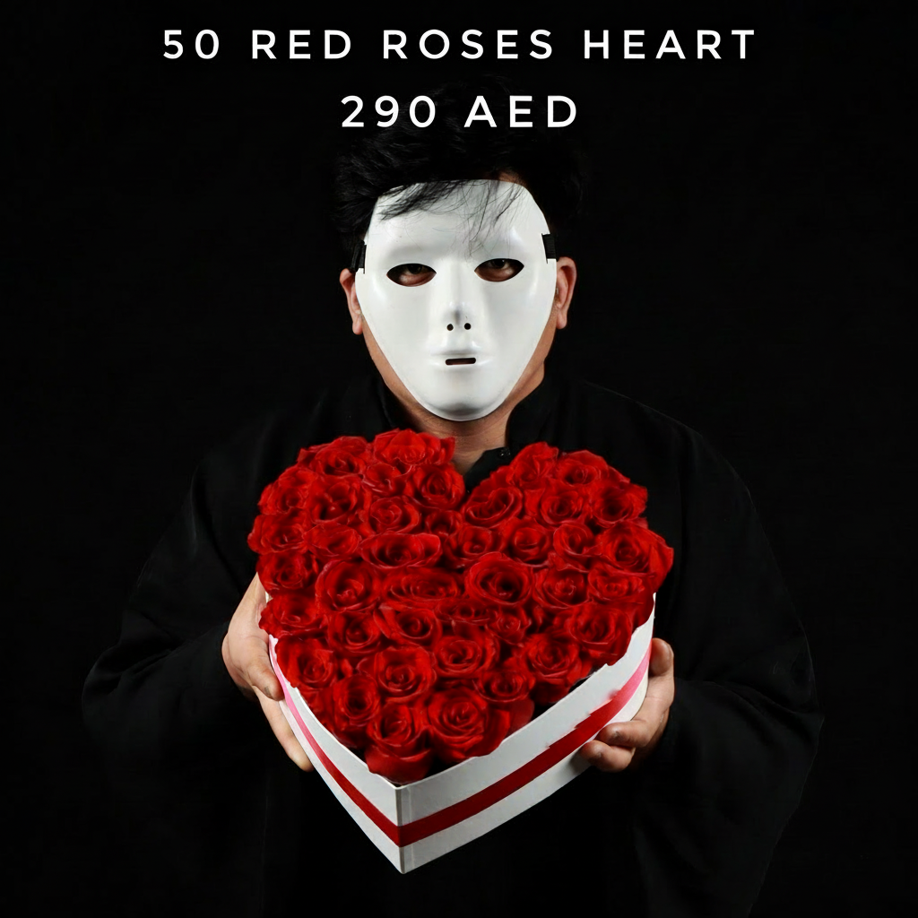 50 Red Roses Heart Main image