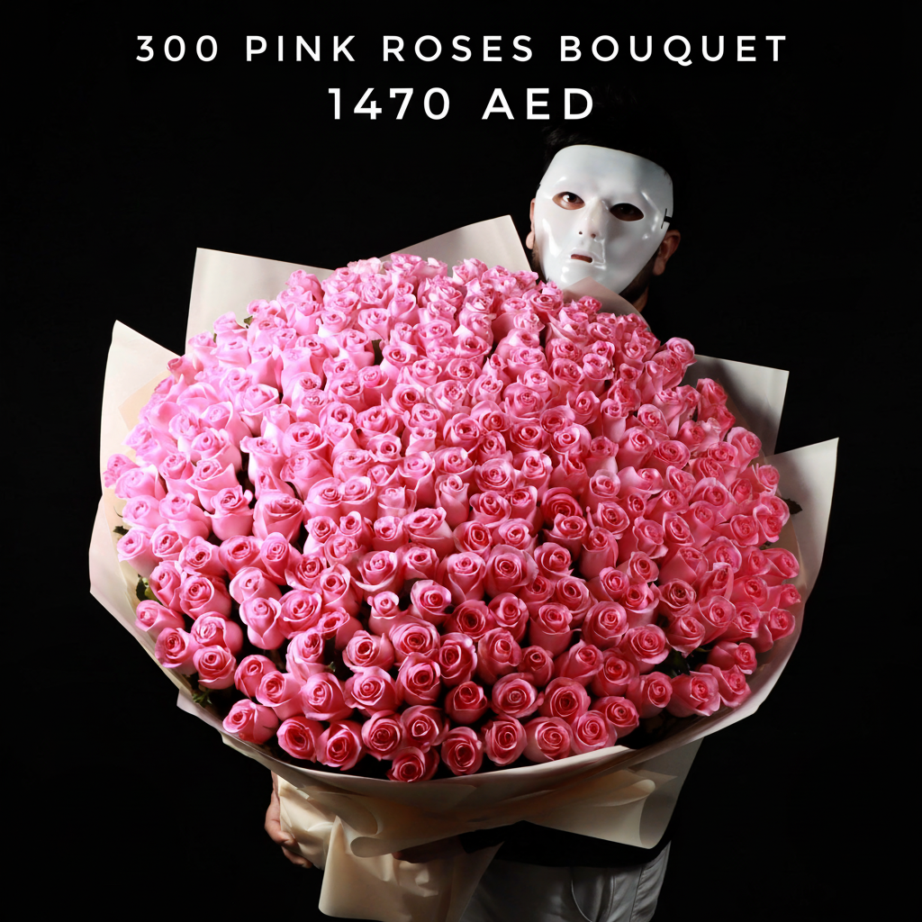 300 Pink Roses Bouquet Main image