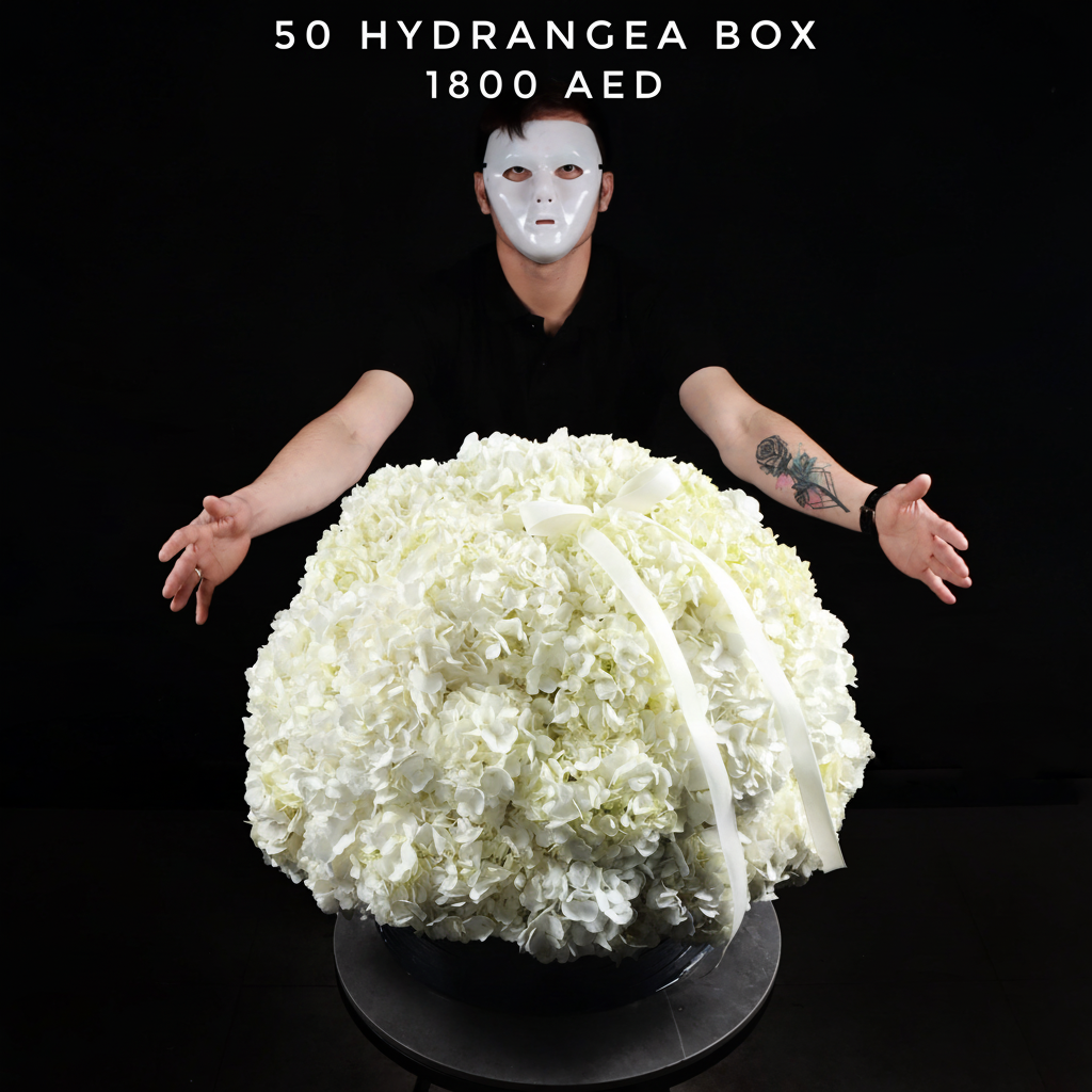 50 Hydrangea Luxury Box - 1800 AED