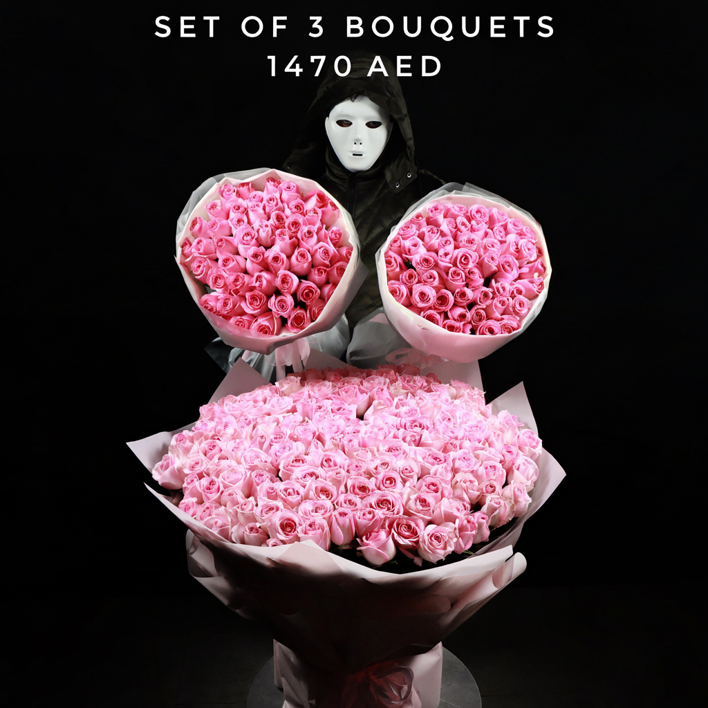 Set of 3 Pink Bouquets Main image