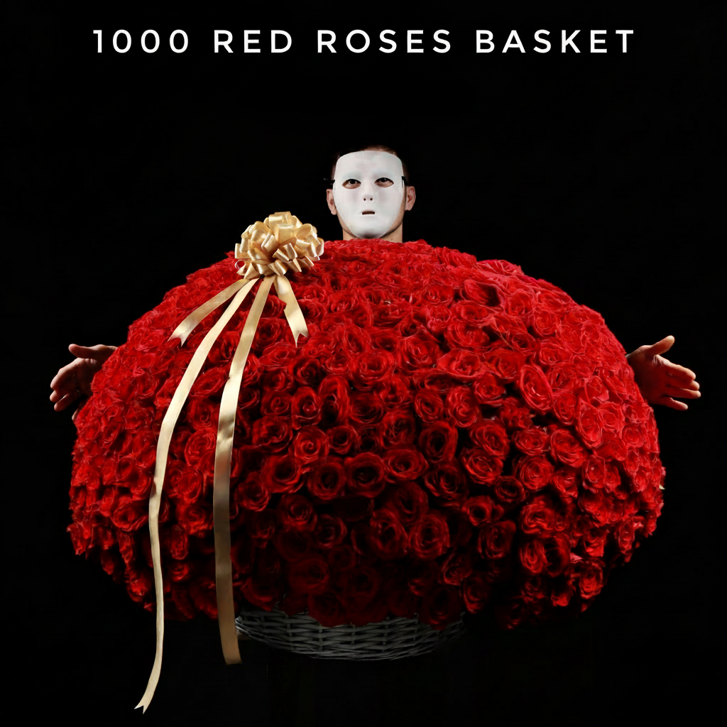 1000 Red Roses Basket